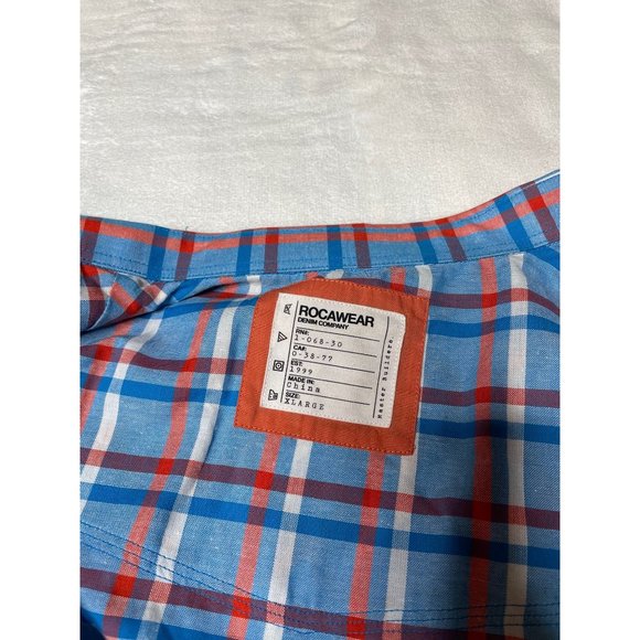 Rocawear Denim Company Short Sleeve Shirt Plaid - Picture 6 of 8
